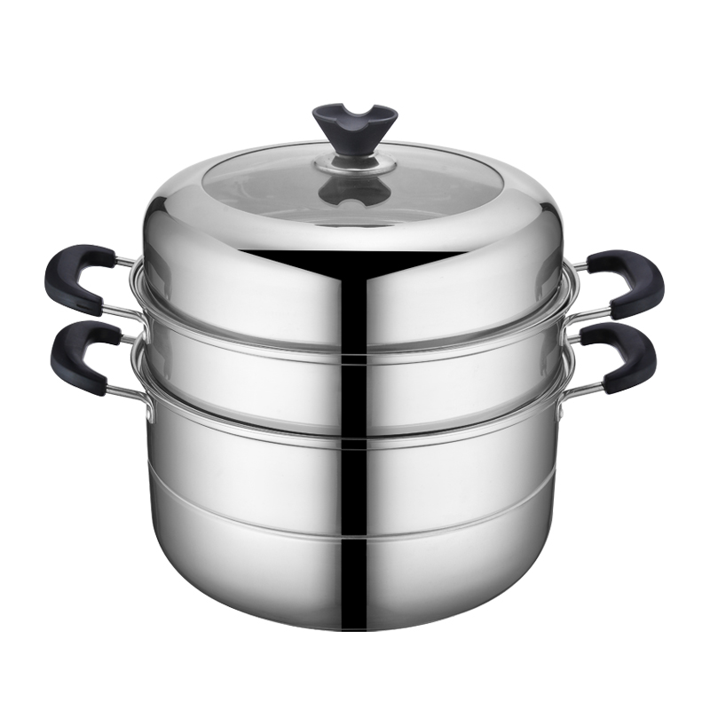 新款蒸锅家用大容量304不锈钢大号三层加厚双层电磁炉燃气灶专用