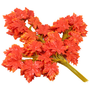 仿真红枫叶树枝假叶子树叶室户外工程造景植物假花藤条塑料花装饰