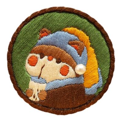 哈尼手工刺绣胸针奶茶可爱初学者