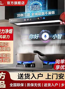 威力7字型顶侧双吸油烟机家用厨房大吸力自动清洗变频增压油烟机