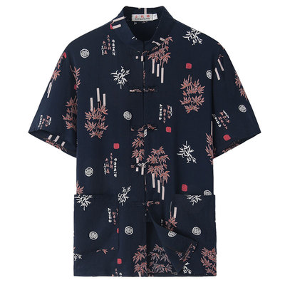 中老年夏季衣服棉绸套装休闲唐装