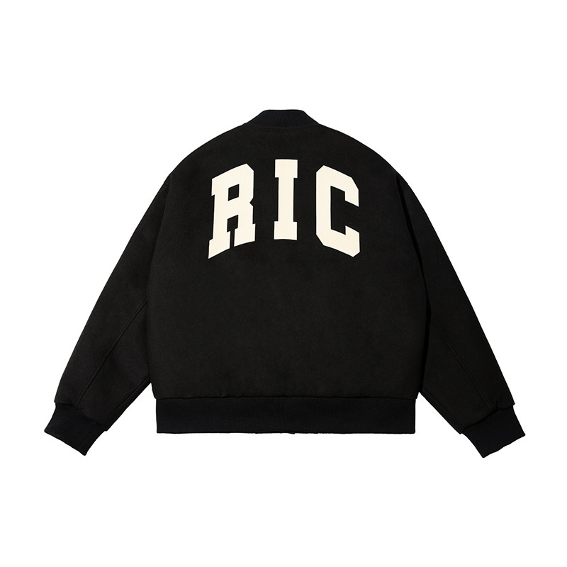 RIC撕裂笑脸情侣外套美式棒球服