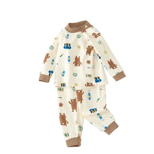 儿童秋衣秋裤套装全棉中领男童保暖内衣宝宝睡衣纯棉a类2025新款