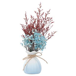 麦穗干花满天星花束客厅插花陶瓷小花瓶ins风桌面电视柜装饰摆件