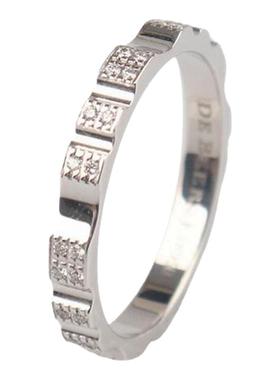 中古95新戴比尔斯密镶白金钻石戒指2.6mm750白金52号R1040390052