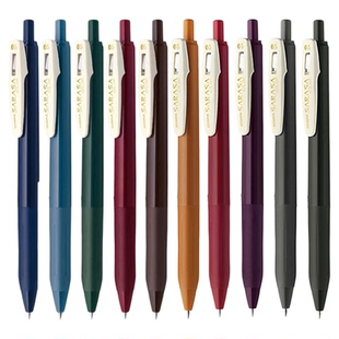 日本ZEBRA斑马JJ15复古色中性笔SARASA按动彩色水笔0.5学生做笔记用手帐笔酒红湖蓝色日系ins进口文具签字笔