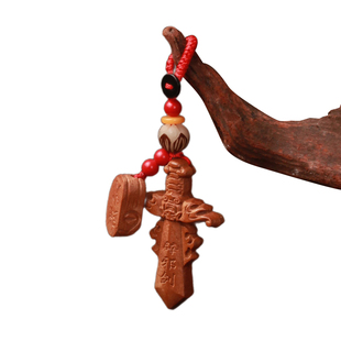 男女剑桃木宝剑小挂件孕妇小孩婴儿童宝宝黑狗牙东南桃木枝护身符