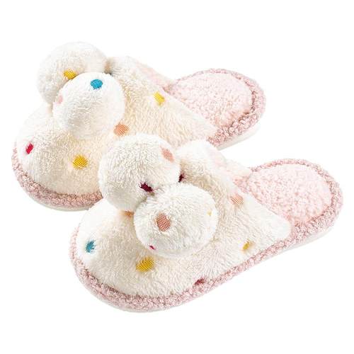 幸福玛丽女童棉拖鞋冬季室内可爱公主儿童毛拖鞋女款家居保暖秋冬