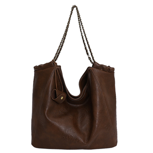 大容量通勤女包2025新款链条托特包秋冬高级感小众复古单肩腋下包