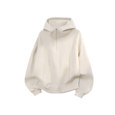 400G重磅半拉链连帽卫衣硬挺帽衫