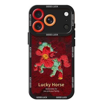 油画马年手机壳适用于苹果系列