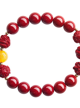 财神福佑三合朱砂手串2025年新款