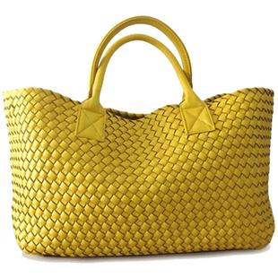 编织女包托特大包2025新款手提单肩名牌轻奢大容量菜篮子古铜色包