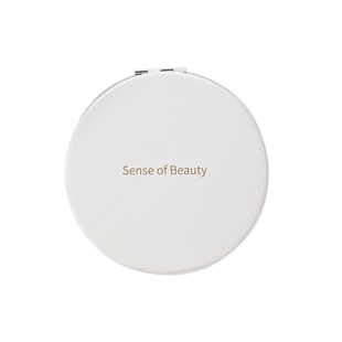 皮革双面小镜子女随身携带便携式手持化妆镜迷你折叠高级补妆圆镜