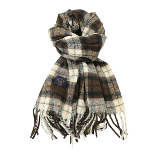 韩系氛围感格子围巾女款2025新款冬季加厚毛绒保暖围脖外搭防寒潮