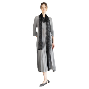 READ_ME春季新款商场同款纯色A型压褶长裙中袖连衣裙50247640