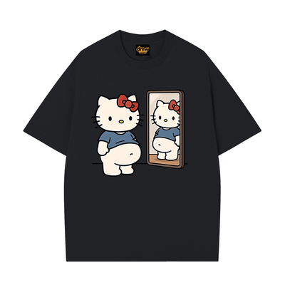 Drew卡通Kitty纯棉宽松短袖T恤