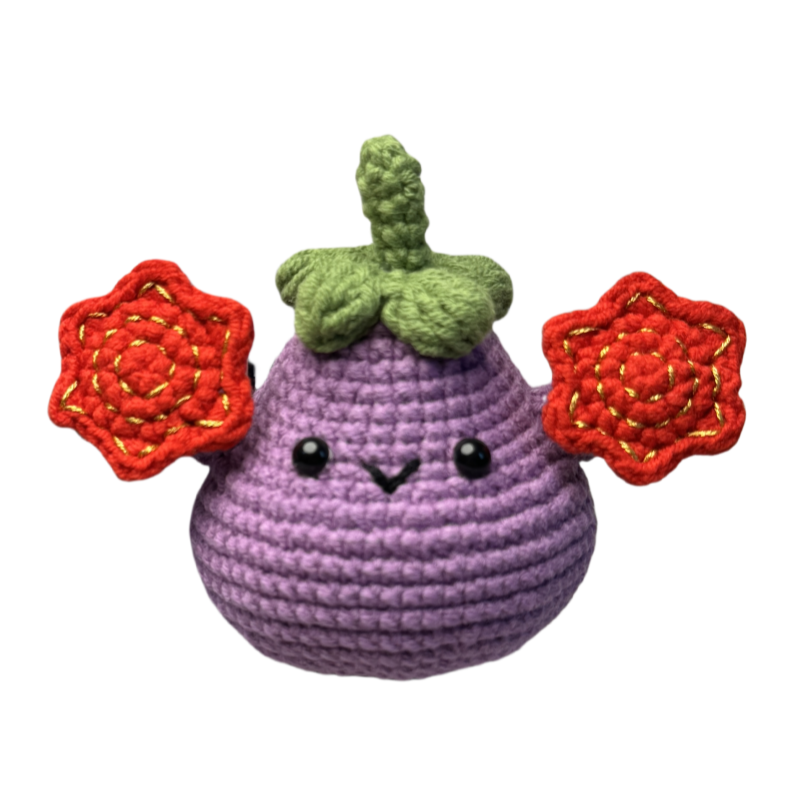 茄子二人转玩偶钩针编织diy手工材料包送朋友自制创意礼钩织挂件