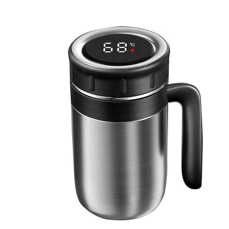 泡茶把手保温杯智能显温不锈钢杯