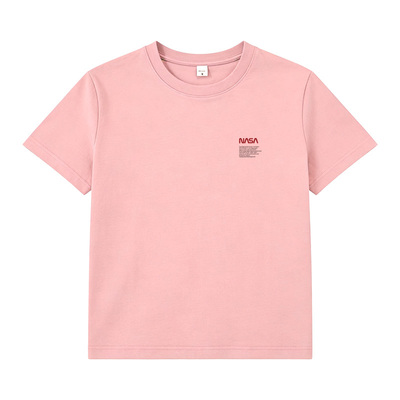 短袖简约薄款印花95弹力精梳棉高