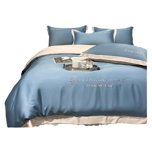海澜之家夏季A类水洗冰丝床上四件套床品床单被套床笠宿舍三件套4