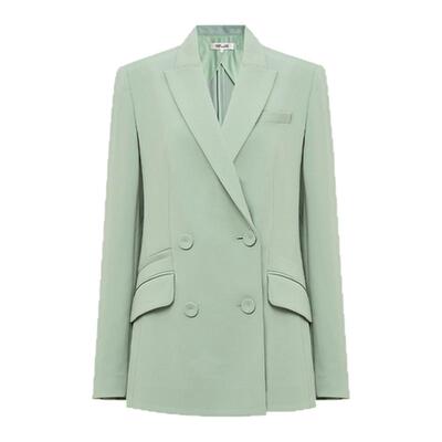 DVF纯色泡沫绿西服外套