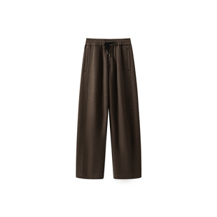 威廉福克斯男装醋酸羊毛纤维混纺长绒呢宽松冬季保暖加绒休闲裤男