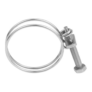 201不锈钢双钢丝喉箍管夹燃气管固定器水管钢结构橡胶管固定卡箍