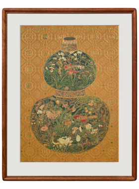 艺术家的礼物葫芦花瓶图铜雕画