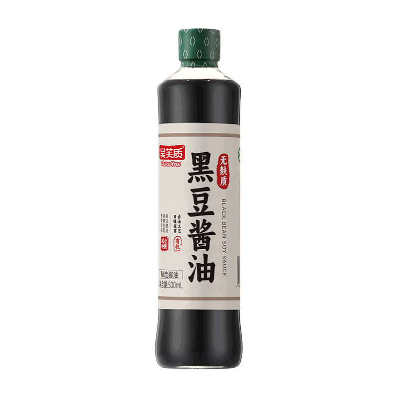 无麸质有机黑豆酱油生抽酱油0添加碘盐特级酱油酿造调料500ml薄盐