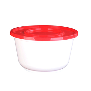 加厚一次性餐盒白底网红盖汤面碗便当饭盒粥桶外卖塑料圆形打包盒