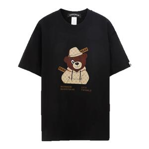 DANNYBEAR小熊印花情侣轻奢T恤男女透气休闲棉短袖DJY5885001-10