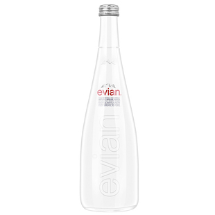 evian依云饮用天然矿泉水750ml*2玻璃瓶装法国原装进口饮用水包邮