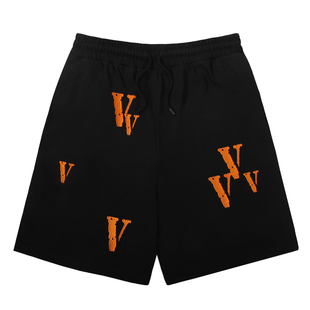 VLONE拼接LOGO刺绣针织宽松短裤 男女同款 情侣款