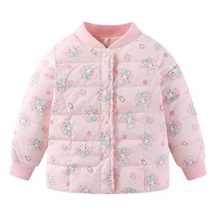 波姆熊女童2025冬季新款宝宝轻薄保暖美乐蒂羽绒内胆白鸭绒中大童