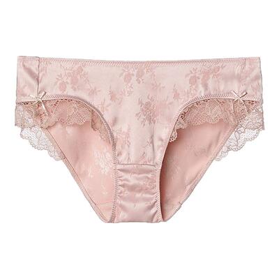 夏娃的诱惑弹力提花柔滑锻面蕾丝内裤女低腰平角短裤底裤1380230