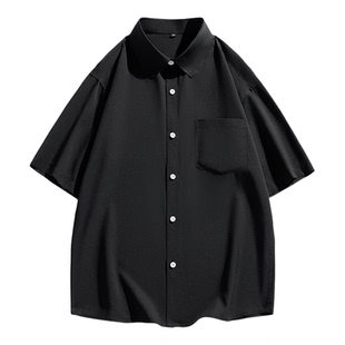 回力冰丝短袖衬衫男士夏季薄款2026新款宽松休闲男生工装衬衣外套