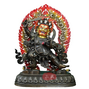 纯铜藏东工艺马头金刚单身护法佛像藏传古色家用佛堂供奉铜像摆件