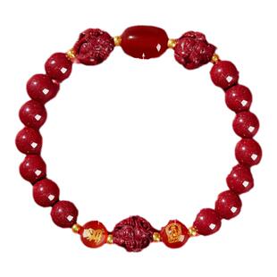 太岁化十二生肖手链男女朱砂三合六合手串本命年护身本命佛手饰潮