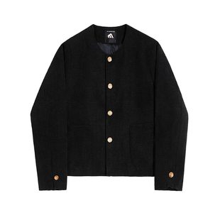 MRCYC短款小香风外套男春季宽松圆领上衣韩系潮流高级感夹克