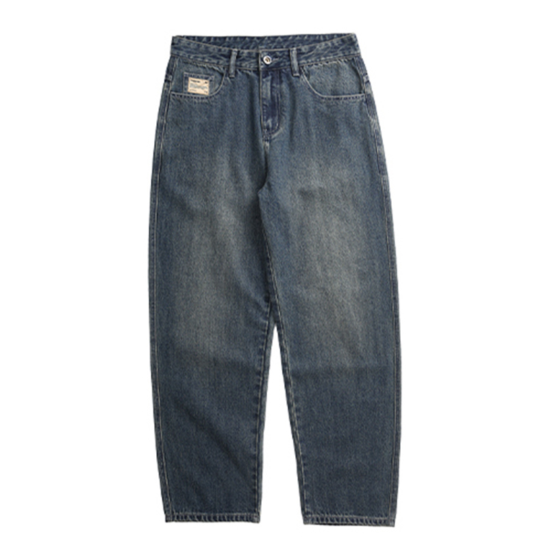 复古牛仔裤男士直筒宽松大码阔腿秋冬新款百搭休闲裤加肥加大裤子
