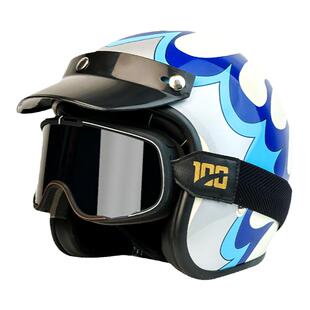 美式复古头盔贝摩托车半盔哈尔巡航夏季头盔雷机车骑行四分之三盔