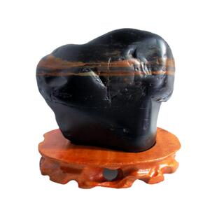 1020克崂山试金湾纯天然试金石原石墨玉玄玉典当行专用试金石15-1