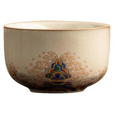 汝窑海水江崖茶杯主人杯高档个人专用单杯喝茶茶盏茶具陶瓷品茗杯