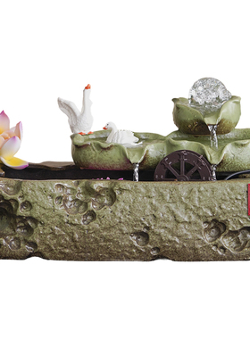 流水招财生财摆件循环水创意风车