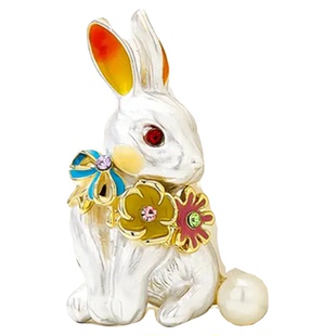 2023年爆款合金小兔兔可爱胸针别针幸运吉祥物配衣服连衣裙饰品