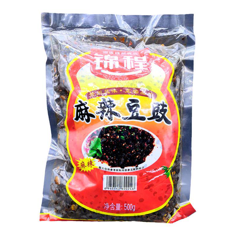锦程麻辣豆豉500g湖南平江特产农家自制黑干豆豉佐料全店满39包邮