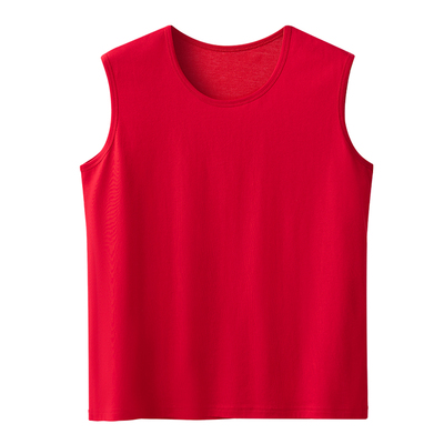 春织本命年背心女纯棉大红色吊带