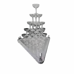 婚礼装饰亚克力香槟杯加厚塑料高脚酒杯婚庆宴会甜品桌摆件香槟塔