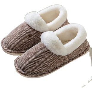 棉拖鞋女冬季包跟面包拖棉拖室内外家居家用带后跟包脚跟冬天情侣